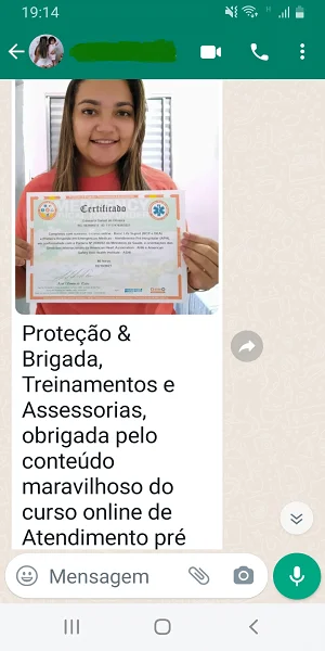 CURSO DE APH 4 Imagem de depoimento de uma aluna do curso