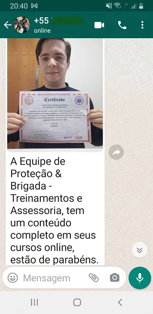 CURSO DE APH 5 Imagem de depoimento de um aluno do curso
